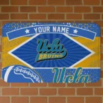 Personalized UCLA Bruins Football Crest Blue Black Doormat