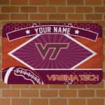 personalized-virginia-tech-hokies-football-crest-maroon-black-doormat-best-selling.webp