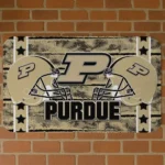 Purdue Boilermakers Helmet Illustration Gold Doormat