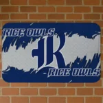 Rice Owls Plate Rip Navy Blue Doormat