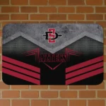 San Diego State Aztecs Chevron Points Red Black Doormat