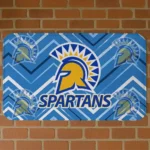 San Jose State Spartans Chevron Geometrics Blue Doormat