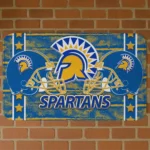 San Jose State Spartans Helmet Illustration Blue Doormat
