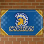 San Jose State Spartans Silver Halftone Blue Doormat