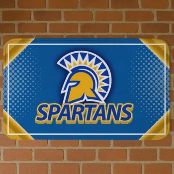 San Jose State Spartans Silver Halftone Blue Doormat