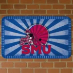 SMU Mustangs Helmet Centerpiece Blue Doormat