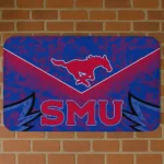 SMU Mustangs Layered Lines Blue Doormat