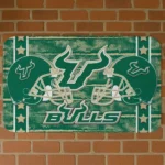 South Florida Bulls Helmet Illustration Green Doormat