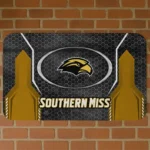 Southern Miss Golden Eagles Hexagon Oval Black Doormat