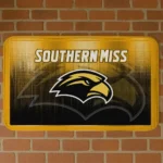 Southern Miss Golden Eagles Pixel Blur Black Doormat
