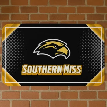 Southern Miss Golden Eagles Silver Halftone Black Doormat