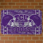 TCU Horned Frogs Helmet Illustration Purple Doormat