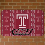 Temple Owls Bolt Row Red Doormat