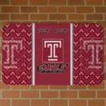 Temple Owls Chevron Stack Red Doormat