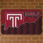 Temple Owls Tribal Detailing Red Black Doormat