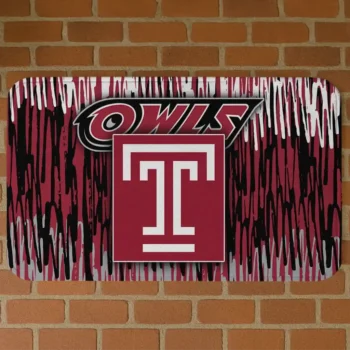 Temple Owls Vertical Flow Red Doormat