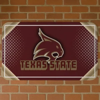 Texas State Bobcats Silver Halftone Maroon Doormat