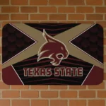 Texas State Bobcats Techno Camo Maroon Black Doormat