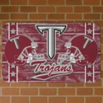 Troy Trojans Helmet Illustration Red Doormat