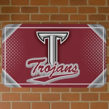Troy Trojans Silver Halftone Red Doormat