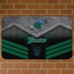 Tulane Green Wave Chevron Points Green Black Doormat