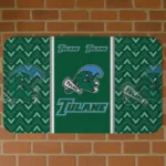 Tulane Green Wave Chevron Stack Green Doormat