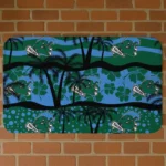 Tulane Green Wave Palm Silhouette Green Black Doormat