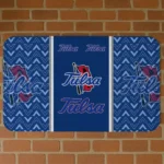 Tulsa Golden Hurricane Chevron Stack Blue Doormat