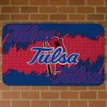 Tulsa Golden Hurricane Plate Rip Blue Doormat