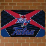Tulsa Golden Hurricane Techno Camo Blue Black Doormat