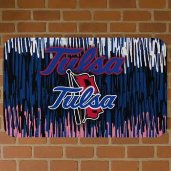 Tulsa Golden Hurricane Vertical Flow Blue Doormat