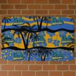 UCLA Bruins Palm Silhouette Blue Black Doormat