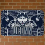 UConn Huskies Helmet Illustration Blue Doormat