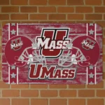 UMass Minutemen Helmet Illustration Red Doormat