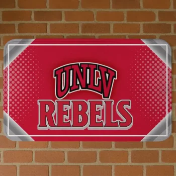 UNLV Rebels Silver Halftone Red Doormat