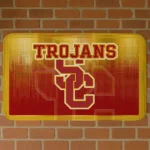 USC Trojans Pixel Blur Red Doormat