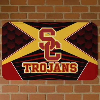 USC Trojans Techno Camo Red Black Doormat