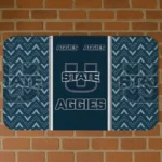 Utah State Aggies Chevron Stack Navy Doormat