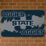 Utah State Aggies Plate Rip Navy Doormat