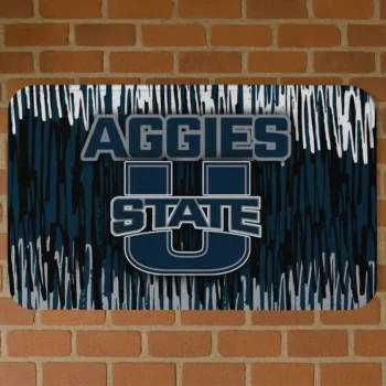 Utah State Aggies Vertical Flow Navy Doormat