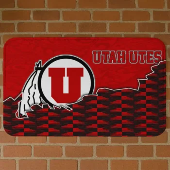 Utah Utes Tribal Detailing Red Black Doormat
