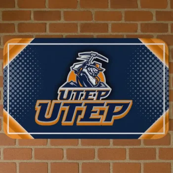UTEP Miners Silver Halftone Blue Doormat
