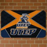 UTEP Miners Techno Camo Blue Black Doormat