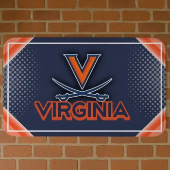 Virginia Cavaliers Silver Halftone Blue Doormat