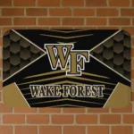 Wake Forest Demon Deacons Techno Camo Gold Black Doormat