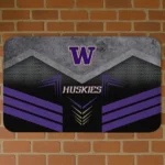 Washington Huskies Chevron Points Purple Black Doormat