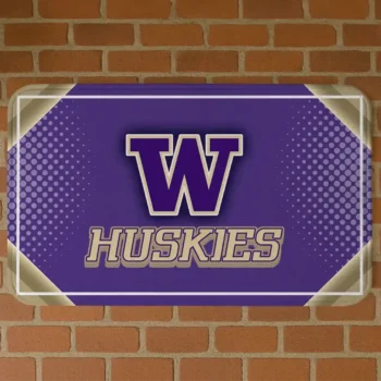 Washington Huskies Silver Halftone Purple Doormat
