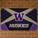 Washington Huskies Techno Camo Purple Black Doormat
