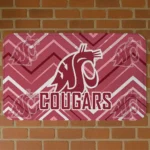 Washington State Cougars Chevron Geometrics Crimson Doormat