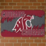 Washington State Cougars Plate Rip Crimson Doormat
